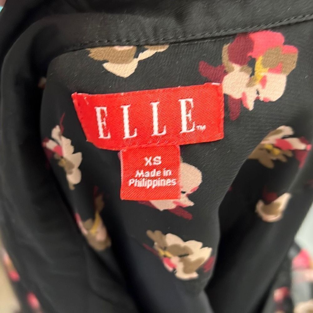ELLE Long Sleeve Floral Shirt Dress Size Small - Picture 6 of 7
